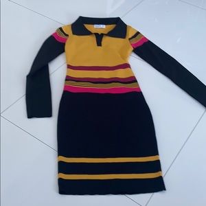 Long sleeve multicolored dress